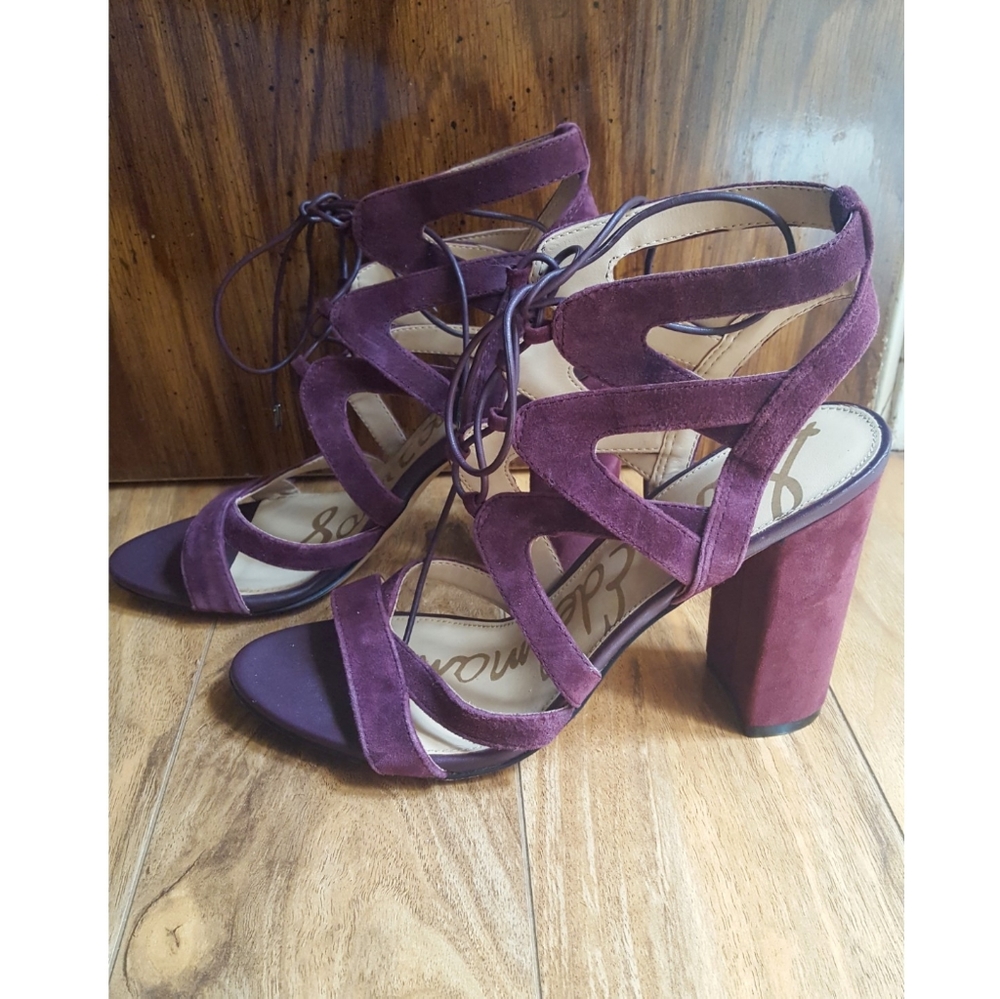 Sam Edelman Plum Purple Block Heels 10M
